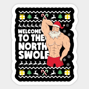 Welcome To The North Swole Santa Hunk Sticker